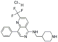 8-PHENYL-N-(PIPERIDIN-4-YLMETHYL)-2-(TRIFLUOROMETHYL)-1,6-NAPHTHYRIDIN-5-AMINE HYDROCHLORIDE 结构式