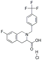 7-FLUORO-2-(4-TRIFLUOROMETHYL-BENZYL)-1,2,3,4-TETRAHYDRO-ISOQUINOLINE-3-CARBOXYLIC ACID HYDROCHLORIDE 结构式