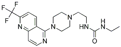 N-ETHYL-N'-(2-(4-[2-(TRIFLUOROMETHYL)-1,6-NAPHTHYRIDIN-5-YL]PIPERAZIN-1-YL)ETHYL)UREA 结构式