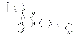 N-(2-FURYLMETHYL)-N-(1-[2-(2-THIENYL)ETHYL]PIPERIDIN-4-YL)-N'-[3-(TRIFLUOROMETHYL)PHENYL]UREA 结构式