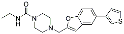 N-ETHYL-4-([5-(3-THIENYL)-1-BENZOFURAN-2-YL]METHYL)PIPERAZINE-1-CARBOXAMIDE 结构式