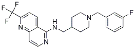 N-([1-(3-FLUOROBENZYL)PIPERIDIN-4-YL]METHYL)-2-(TRIFLUOROMETHYL)-1,6-NAPHTHYRIDIN-5-AMINE 结构式