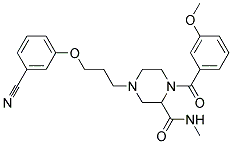 4-[3-(3-CYANOPHENOXY)PROPYL]-1-(3-METHOXYBENZOYL)-N-METHYLPIPERAZINE-2-CARBOXAMIDE 结构式