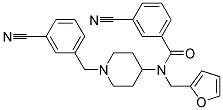 3-CYANO-N-[1-(3-CYANOBENZYL)PIPERIDIN-4-YL]-N-(2-FURYLMETHYL)BENZAMIDE 结构式