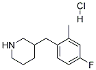 3-(4-FLUORO-2-METHYL-BENZYL)-PIPERIDINE HYDROCHLORIDE 结构式