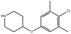 4-(4-CHLORO-3,5-DIMETHYLPHENOXY)PIPERIDINE 结构式