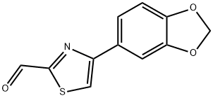 4-(苯并[D][1,3]二氧戊环-5-基)噻唑-2-甲醛 结构式