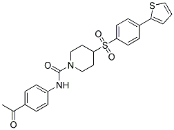 N-(4-ACETYLPHENYL)-4-([4-(2-THIENYL)PHENYL]SULFONYL)PIPERIDINE-1-CARBOXAMIDE 结构式