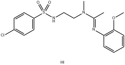 N-((Z)-1-[(2-([(4-CHLOROPHENYL)SULFONYL]AMINO)ETHYL)(METHYL)AMINO]ETHYLIDENE)-2-METHOXYBENZENAMINIUM IODIDE 结构式