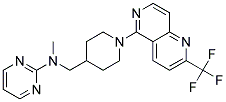 N-METHYL-N-((1-[2-(TRIFLUOROMETHYL)-1,6-NAPHTHYRIDIN-5-YL]PIPERIDIN-4-YL)METHYL)PYRIMIDIN-2-AMINE 结构式