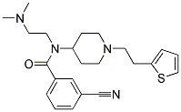 3-CYANO-N-[2-(DIMETHYLAMINO)ETHYL]-N-(1-[2-(2-THIENYL)ETHYL]PIPERIDIN-4-YL)BENZAMIDE 结构式