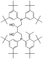 (+)-O-ISOPROPYLIDENE-2,3-DIHYDROXY-1,4-BIS[BIS(3,5-DI-TERT-BUTYLPHENYL)PHOSPHINO]BUTANE 结构式