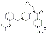 N-(CYCLOPROPYLMETHYL)-N-(1-[2-(DIFLUOROMETHOXY)BENZYL]PIPERIDIN-4-YL)-1,3-BENZODIOXOLE-5-CARBOXAMIDE 结构式