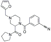 3-([4-(2-FURYLMETHYL)-2-(PYRROLIDIN-1-YLCARBONYL)PIPERAZIN-1-YL]CARBONYL)BENZONITRILE 结构式
