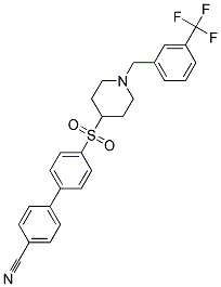 4'-((1-[3-(TRIFLUOROMETHYL)BENZYL]PIPERIDIN-4-YL)SULFONYL)BIPHENYL-4-CARBONITRILE 结构式