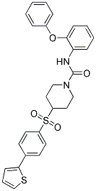 N-(2-PHENOXYPHENYL)-4-([4-(2-THIENYL)PHENYL]SULFONYL)PIPERIDINE-1-CARBOXAMIDE 结构式