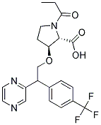 (S)-3-[2-(PYRAZIN-2-YL)-(1RS)-[4-(TRIFLUOROMETHYL)PHENYL]ETHOXY]PROPANOYLPROLINE 结构式
