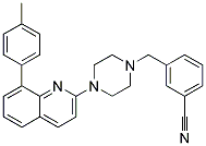 3-((4-[8-(4-METHYLPHENYL)QUINOLIN-2-YL]PIPERAZIN-1-YL)METHYL)BENZONITRILE 结构式