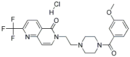 6-(2-[4-(3-METHOXYBENZOYL)PIPERAZIN-1-YL]ETHYL)-2-(TRIFLUOROMETHYL)-1,6-NAPHTHYRIDIN-5(6H)-ONE HYDROCHLORIDE 结构式