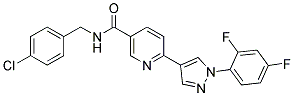 N-(4-CHLOROBENZYL)-6-[1-(2,4-DIFLUOROPHENYL)-1H-PYRAZOL-4-YL]NICOTINAMIDE 结构式