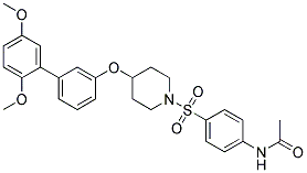 N-[4-((4-[(2',5'-DIMETHOXYBIPHENYL-3-YL)OXY]PIPERIDIN-1-YL)SULFONYL)PHENYL]ACETAMIDE 结构式