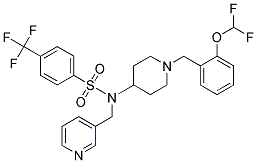 N-(1-[2-(DIFLUOROMETHOXY)BENZYL]PIPERIDIN-4-YL)-N-(PYRIDIN-3-YLMETHYL)-4-(TRIFLUOROMETHYL)BENZENESULFONAMIDE 结构式