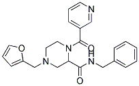 N-BENZYL-4-(2-FURYLMETHYL)-1-(PYRIDIN-3-YLCARBONYL)PIPERAZINE-2-CARBOXAMIDE 结构式