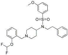 N-(1-[2-(DIFLUOROMETHOXY)BENZYL]PIPERIDIN-4-YL)-3-METHOXY-N-(2-PHENYLETHYL)BENZENESULFONAMIDE 结构式