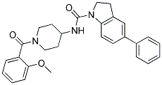 N-[1-(2-METHOXYBENZOYL)PIPERIDIN-4-YL]-5-PHENYLINDOLINE-1-CARBOXAMIDE 结构式