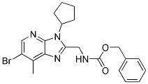 (6-BROMO-3-CYCLOPENTYL-7-METHYL-3H-IMIDAZO[4,5-B]PYRIDIN-2-YLMETHYL)-CARBAMIC ACID BENZYL ESTER 结构式