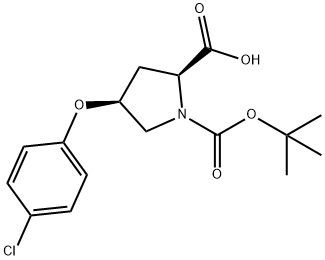 (2S,4S)-1-(TERT-BUTOXYCARBONYL)-4-(4-CHLORO-PHENOXY)-2-PYRROLIDINECARBOXYLIC ACID 结构式