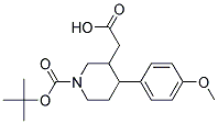 N-BOC-4-(4-METHOXYPHENYL)-PIPERIDINE-3-ACETIC ACID 结构式