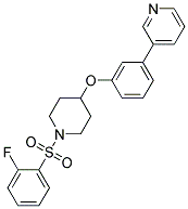 3-[3-((1-[(2-FLUOROPHENYL)SULFONYL]PIPERIDIN-4-YL)OXY)PHENYL]PYRIDINE 结构式