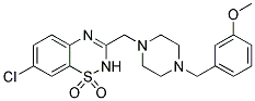 7-CHLORO-3-([4-(3-METHOXYBENZYL)PIPERAZIN-1-YL]METHYL)-2H-1,2,4-BENZOTHIADIAZINE 1,1-DIOXIDE 结构式