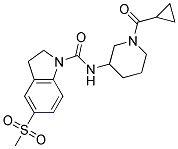 N-[1-(CYCLOPROPYLCARBONYL)PIPERIDIN-3-YL]-5-(METHYLSULFONYL)INDOLINE-1-CARBOXAMIDE 结构式