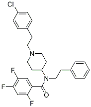 N-(1-[2-(4-CHLOROPHENYL)ETHYL]PIPERIDIN-4-YL)-2,4,5-TRIFLUORO-N-(2-PHENYLETHYL)BENZAMIDE 结构式