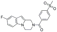 8-FLUORO-2-[4-(METHYLSULFONYL)BENZOYL]-1,2,3,4-TETRAHYDROPYRAZINO[1,2-A]INDOLE 结构式