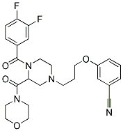 3-(3-[4-(3,4-DIFLUOROBENZOYL)-3-(MORPHOLIN-4-YLCARBONYL)PIPERAZIN-1-YL]PROPOXY)BENZONITRILE 结构式