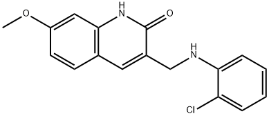 3-[(2-CHLORO-PHENYLAMINO)-METHYL]-7-METHOXY-1H-QUINOLIN-2-ONE 结构式