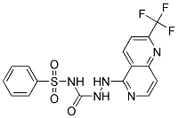 N-(PHENYLSULFONYL)-2-[2-(TRIFLUOROMETHYL)-1,6-NAPHTHYRIDIN-5-YL]HYDRAZINECARBOXAMIDE 结构式