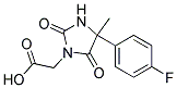 [4-(4-FLUOROPHENYL)-4-METHYL-2,5-DIOXOIMIDAZOLIDIN-1-YL]ACETIC ACID 结构式