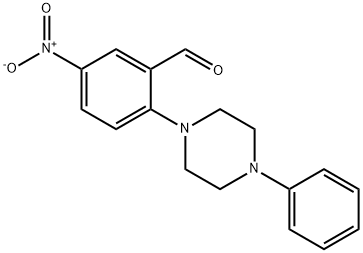 5-NITRO-2-(4-PHENYLPIPERAZINO)BENZENECARBALDEHYDE 结构式