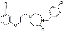 3-(3-(4-[(6-CHLOROPYRIDIN-3-YL)METHYL]-5-OXO-1,4-DIAZEPAN-1-YL)PROPOXY)BENZONITRILE 结构式