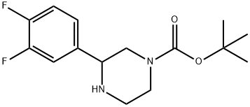 3-(3,4-DIFLUORO-PHENYL)-PIPERAZINE-1-CARBOXYLIC ACID TERT-BUTYL ESTER 结构式