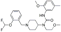 N-(1-[2-(DIFLUOROMETHOXY)BENZYL]PIPERIDIN-4-YL)-N-(2-METHOXYETHYL)-N'-(2-METHOXY-5-METHYLPHENYL)UREA 结构式