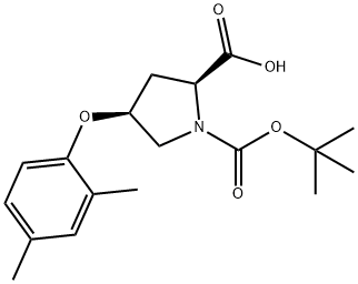 (2S,4S)-1-(TERT-BUTOXYCARBONYL)-4-(2,4-DIMETHYL-PHENOXY)-2-PYRROLIDINECARBOXYLIC ACID 结构式