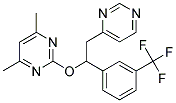 4,6-DIMETHYL-2-[2-(PYRIMIDIN-4-YL)-1-(3-(TRIFLUOROMETHYL)PHENYL)ETHOXY]PYRIMIDINE 结构式