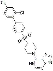 6-(4-[(2',4'-DICHLOROBIPHENYL-4-YL)SULFONYL]PIPERIDIN-1-YL)-1H-PURINE 结构式