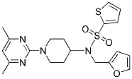 N-[1-(4,6-DIMETHYLPYRIMIDIN-2-YL)PIPERIDIN-4-YL]-N-(2-FURYLMETHYL)THIOPHENE-2-SULFONAMIDE 结构式