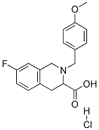 7-FLUORO-2-(4-METHOXY-BENZYL)-1,2,3,4-TETRAHYDRO-ISOQUINOLINE-3-CARBOXYLIC ACID HYDROCHLORIDE 结构式